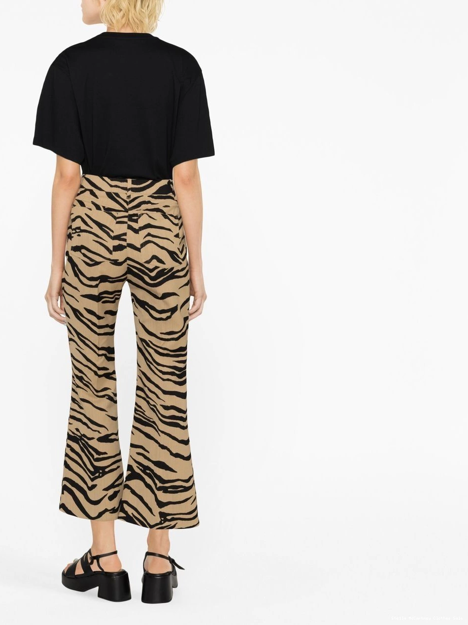 Cheap Stella flared Women trousers cropped tiger-jacquard McCartney 0322