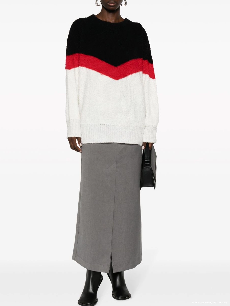 Affordable chevron-striped chunky-knit Stella jumper McCartney Women 0319