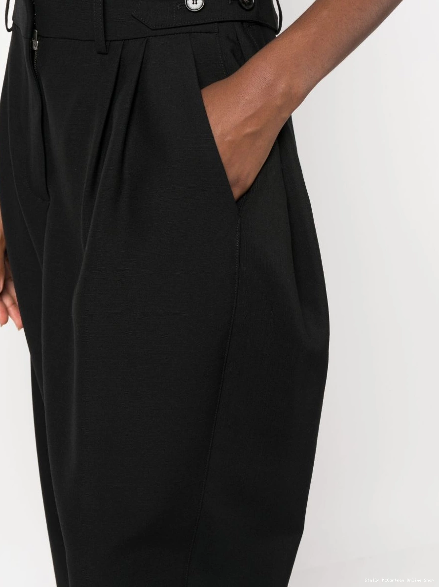 Affordable Women trousers McCartney pleated Stella wide-leg wool 0319