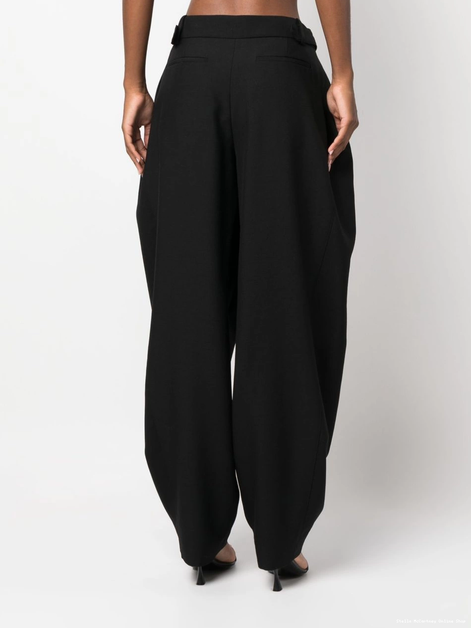 Affordable Women trousers McCartney pleated Stella wide-leg wool 0319