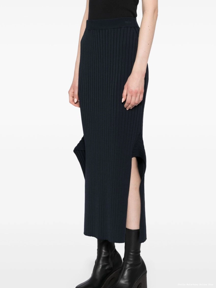 Cheap flared skirt slit midi McCartney ribbed Women Stella 0316