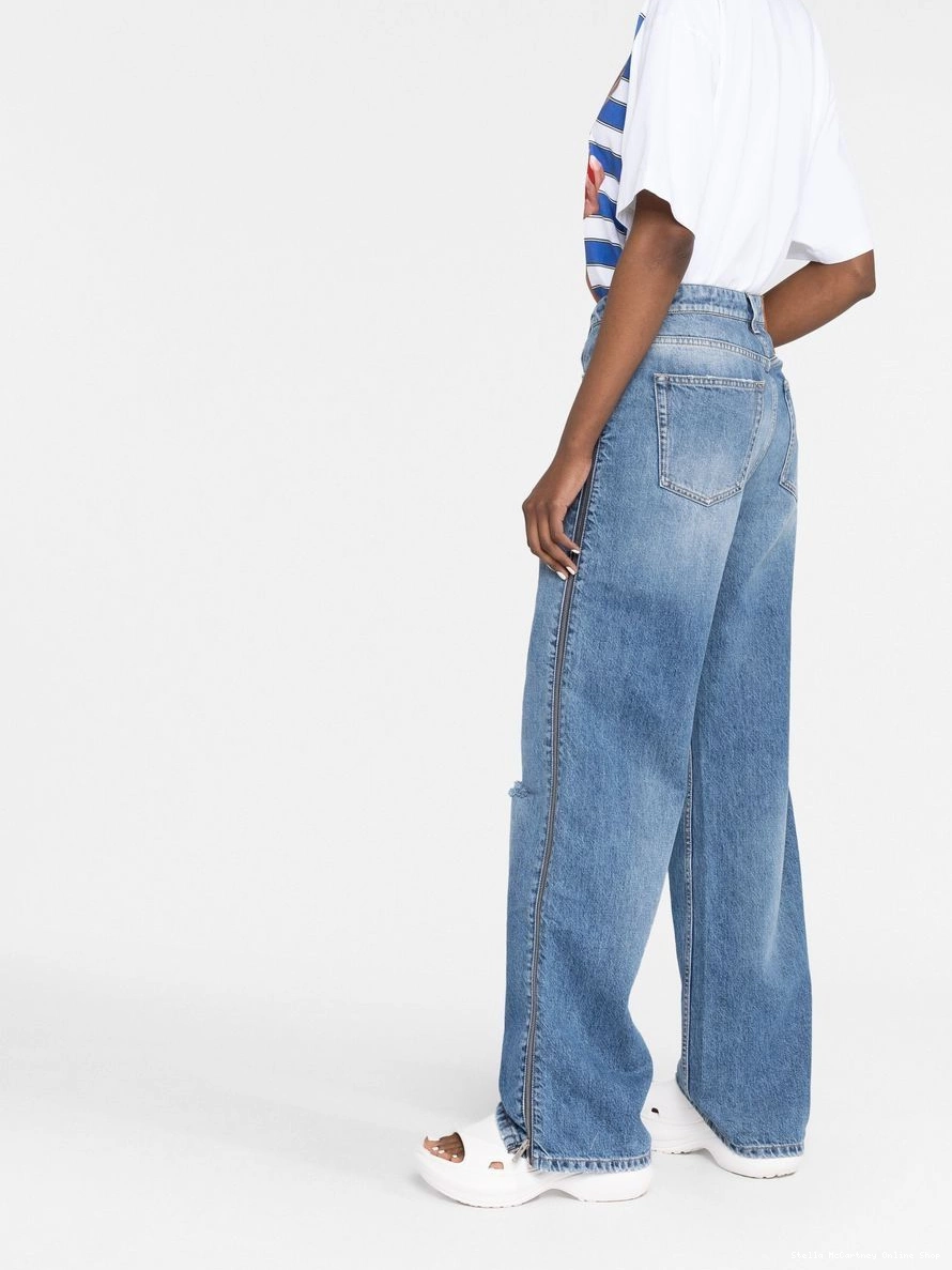 Affordable jeans Women Stella McCartney zip-detail straight-leg 0320