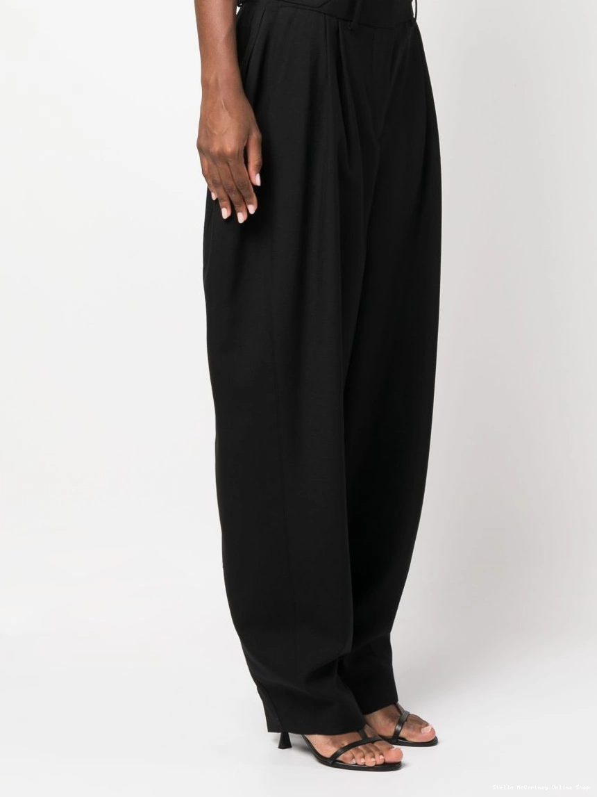 Affordable Women trousers McCartney pleated Stella wide-leg wool 0319
