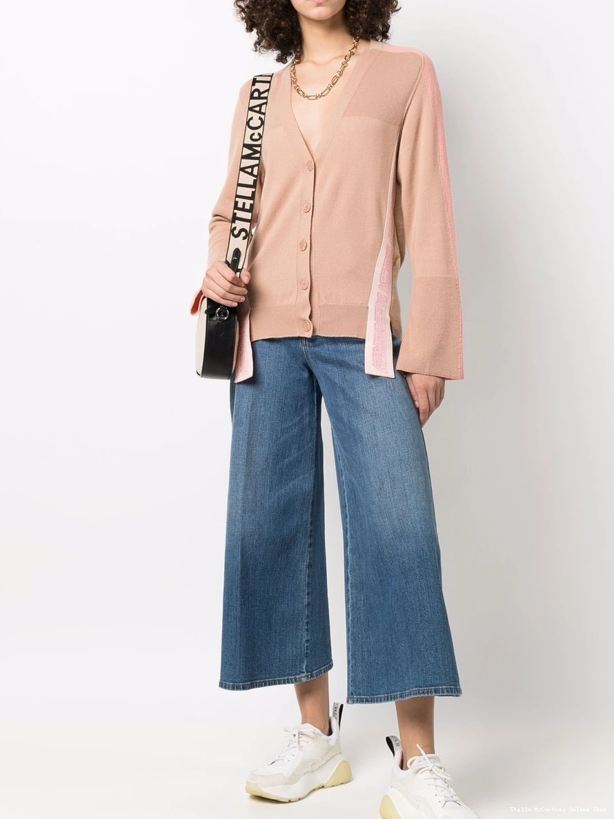 Cheap Women Stella cardigan panelled logo-strap McCartney 0318