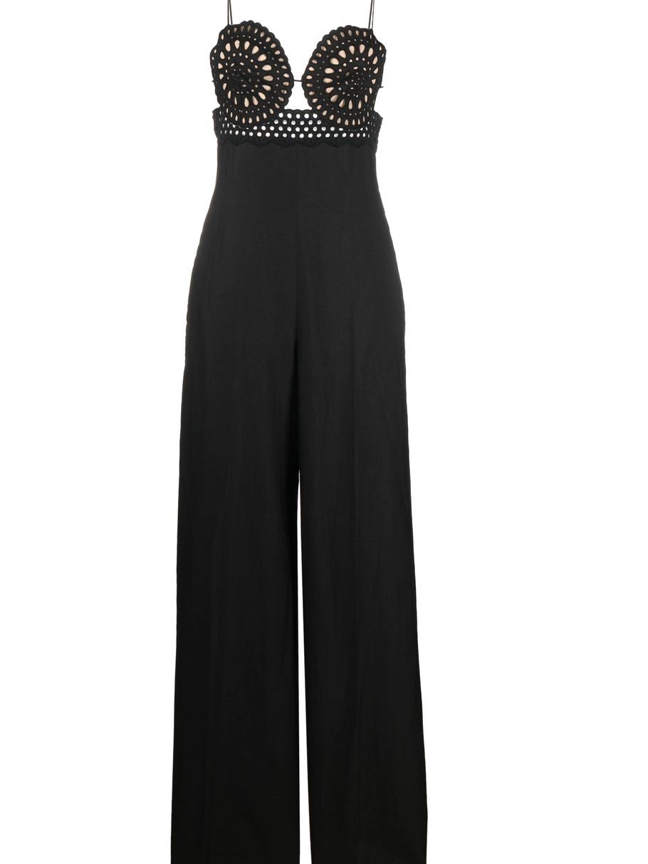 Cheap Women McCartney Stella flared-leg jumpsuit broderie anglais 0316