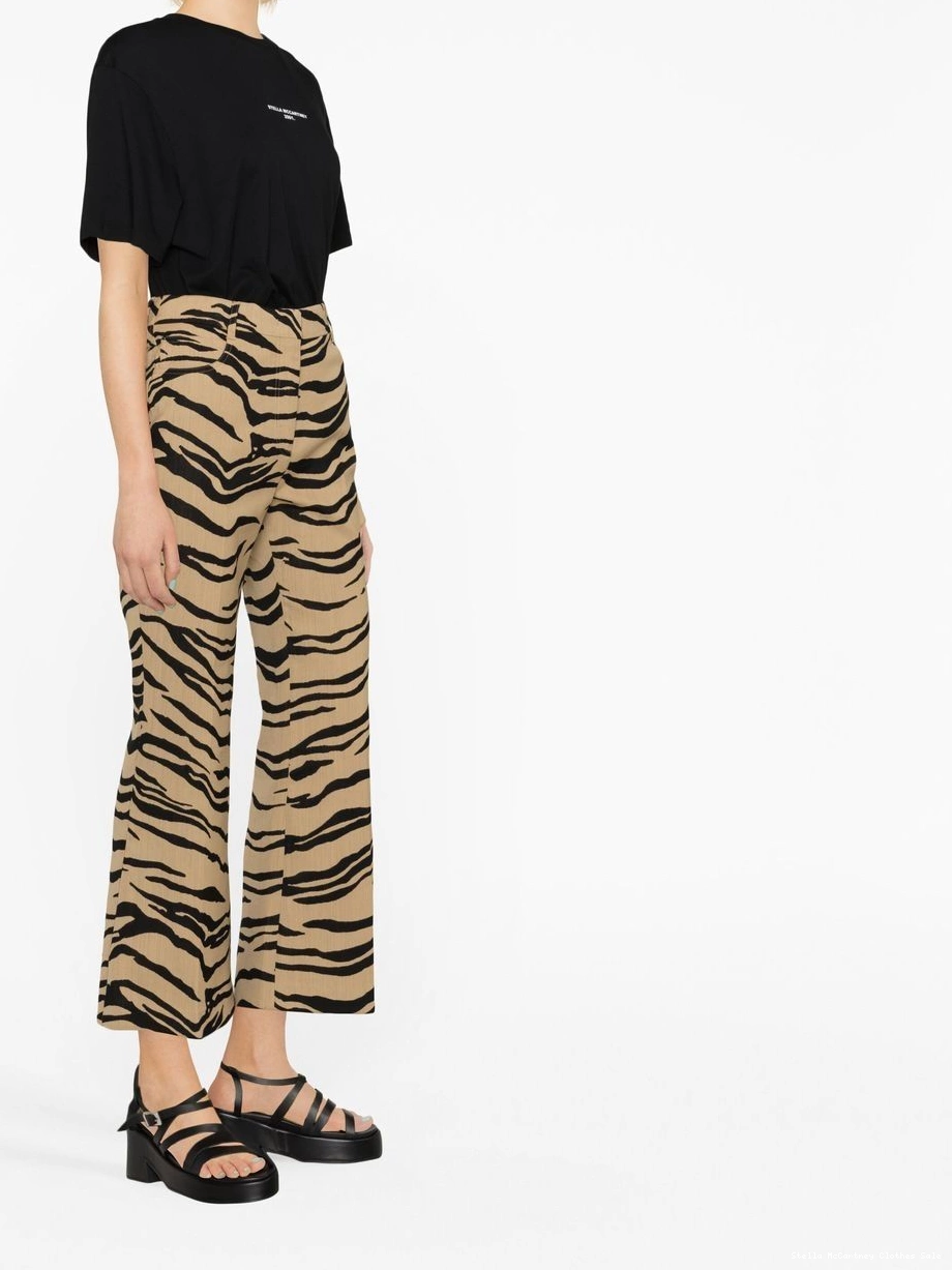 Cheap Stella flared Women trousers cropped tiger-jacquard McCartney 0322