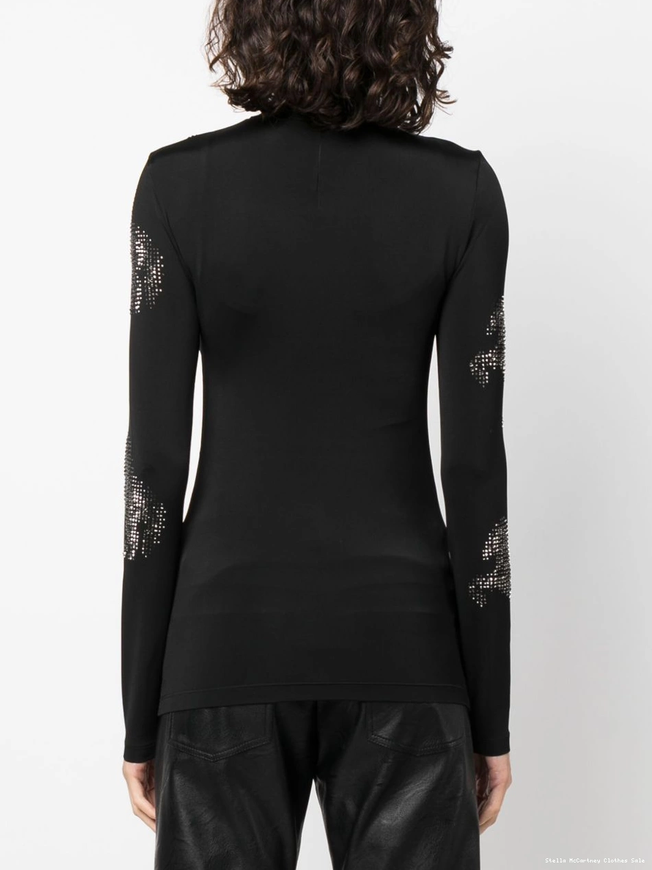 Cheap Women stud-embellished Stella McCartney top horse-motif 0321