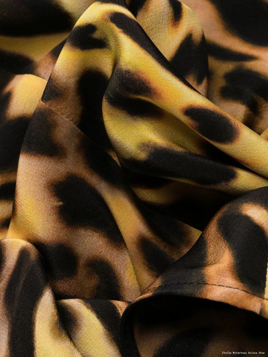 Affordable silk leopard-print McCartney flounce Stella Women dress 0318