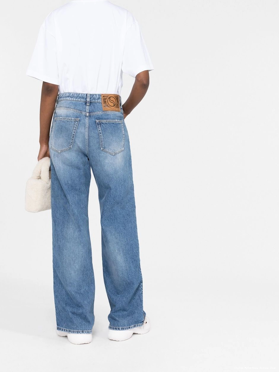 Affordable jeans Women Stella McCartney zip-detail straight-leg 0320