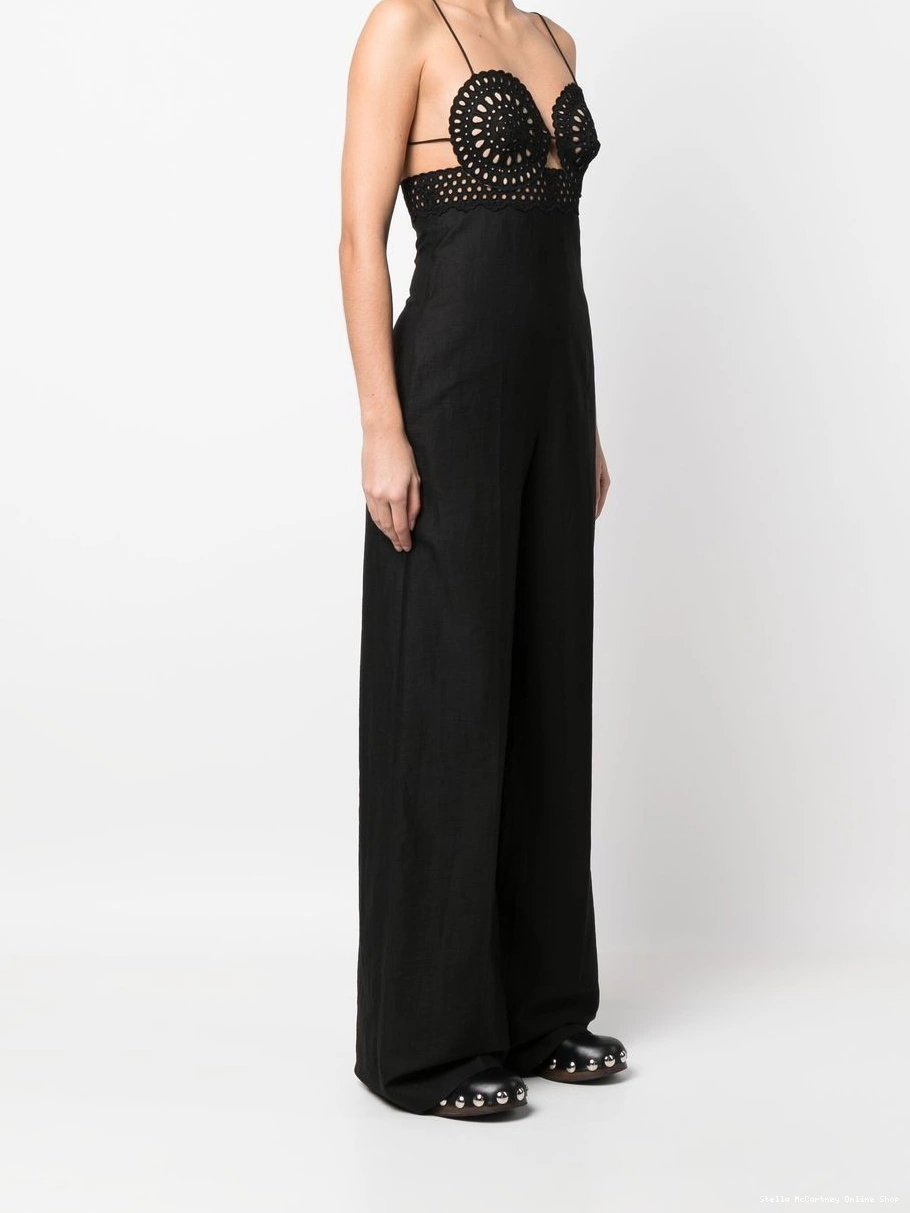 Cheap Women McCartney Stella flared-leg jumpsuit broderie anglais 0316