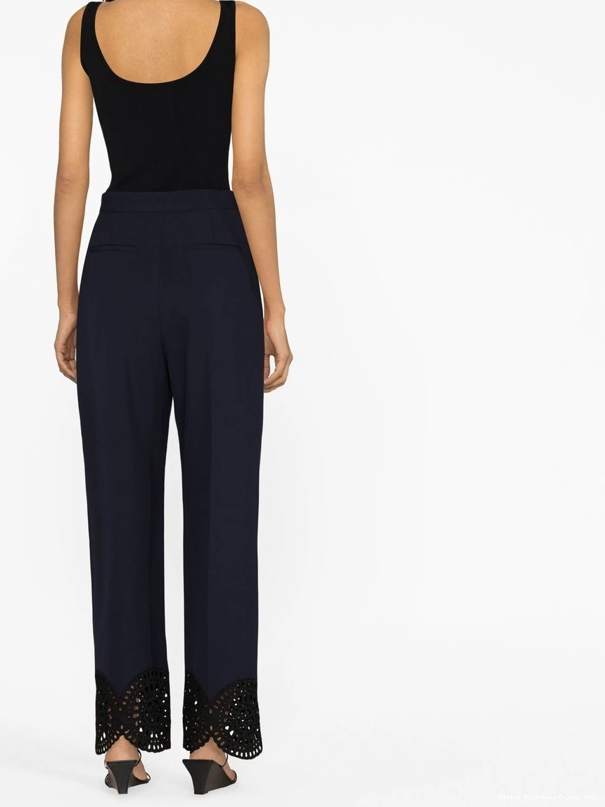 Cheap broderie anglaise-trimmed trousers Stella McCartney Women 0322