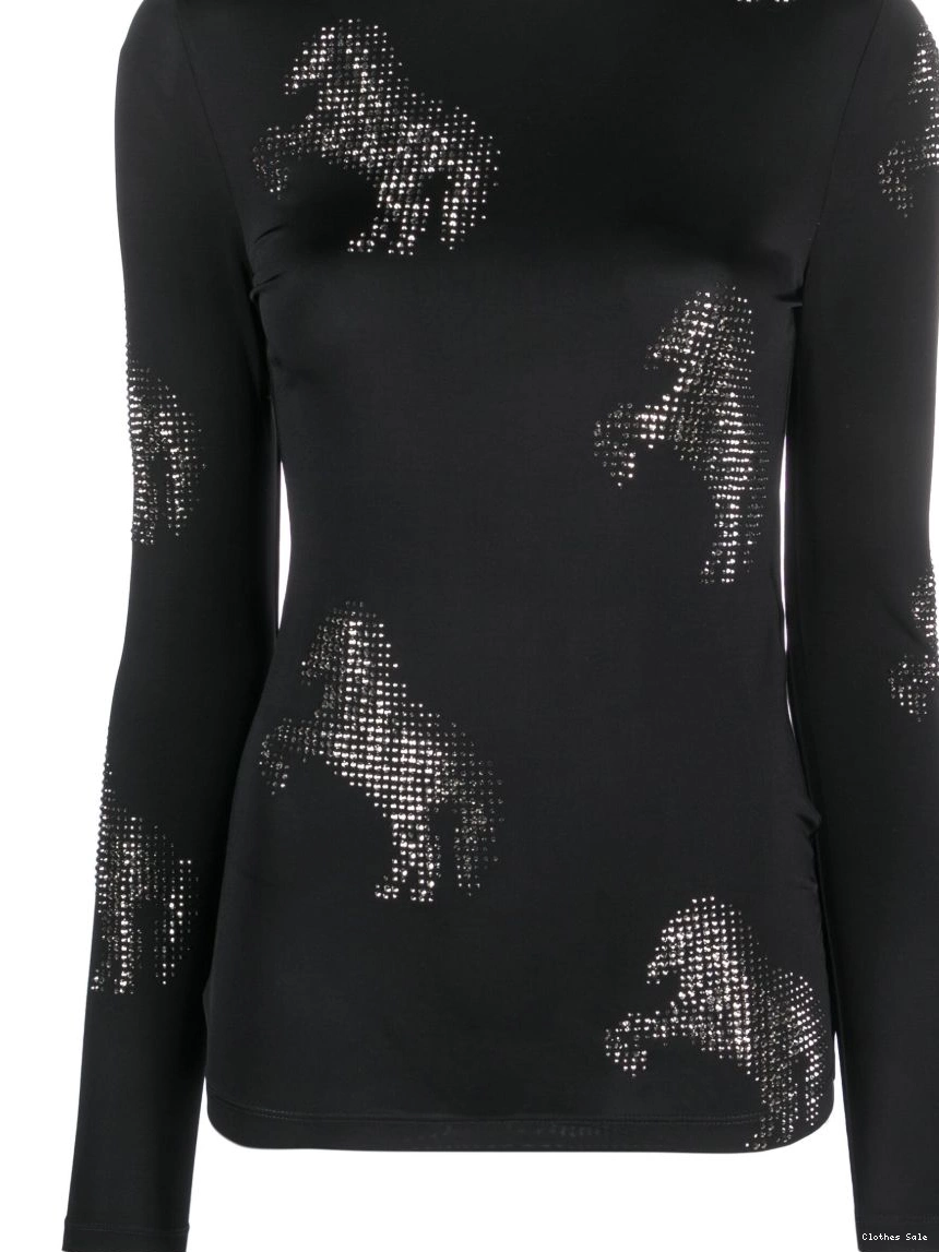 Cheap Women stud-embellished Stella McCartney top horse-motif 0321