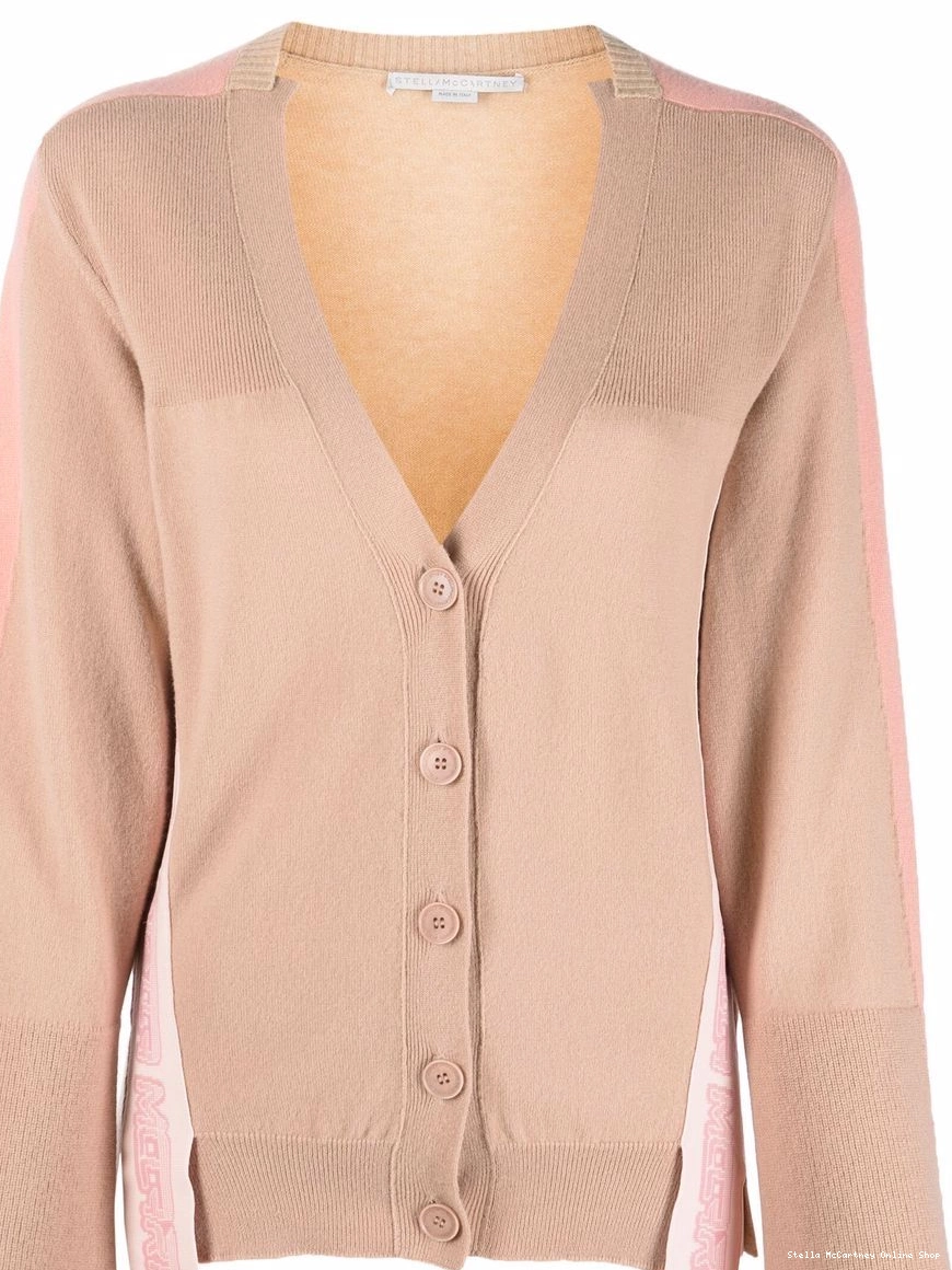 Cheap Women Stella cardigan panelled logo-strap McCartney 0318