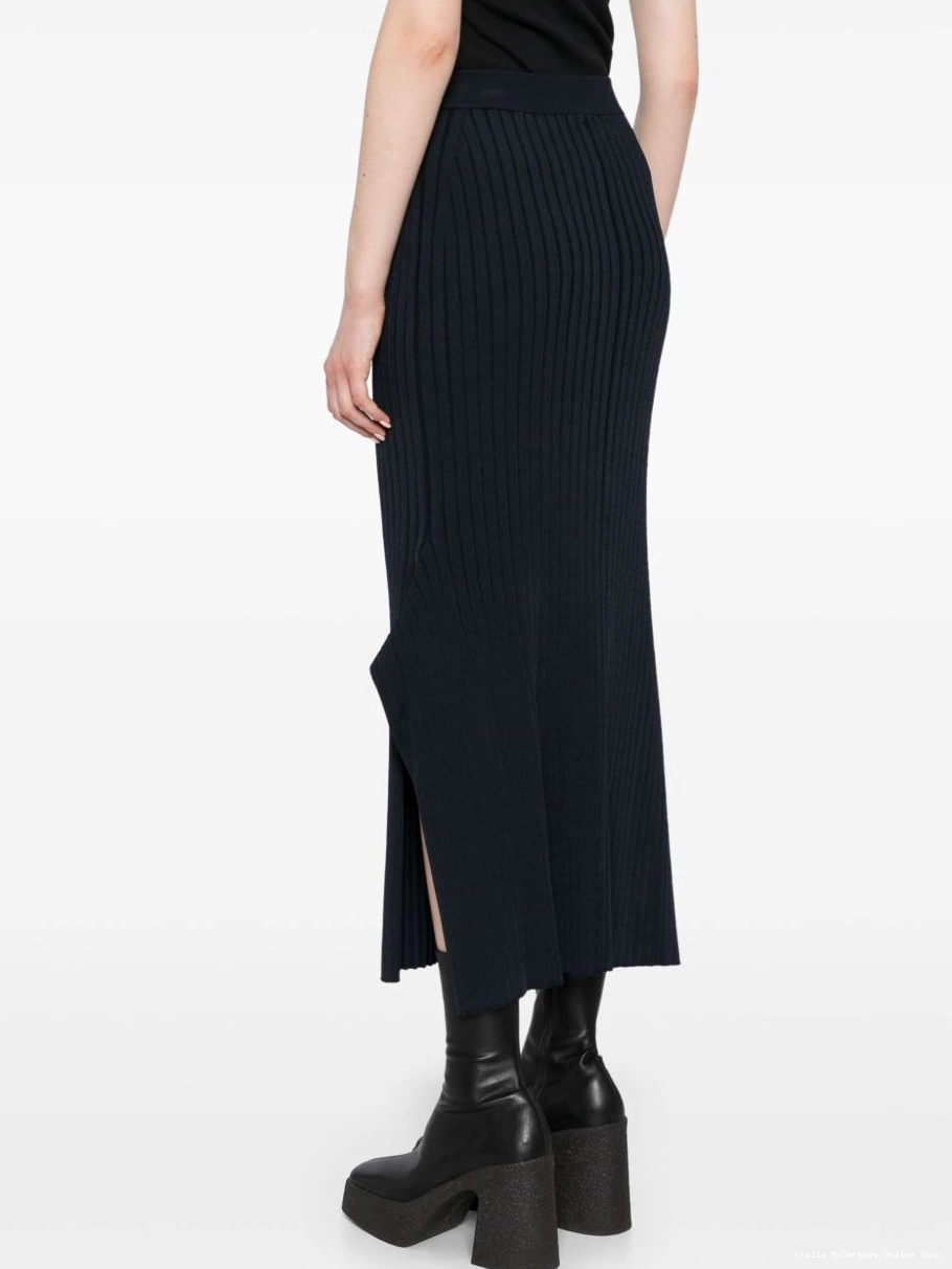 Cheap flared skirt slit midi McCartney ribbed Women Stella 0316