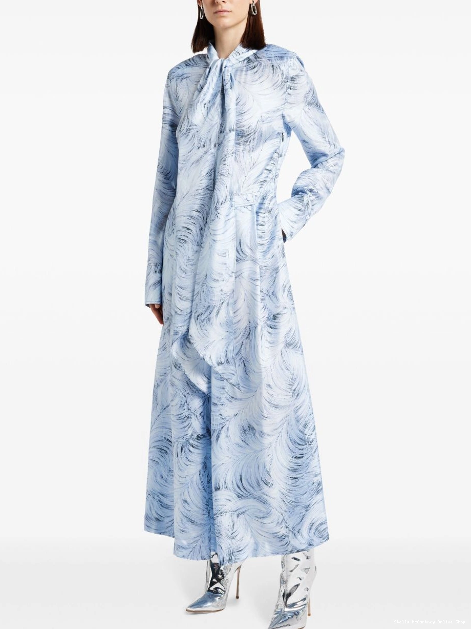 Affordable McCartney dress Women Stella midi feather-print 0315