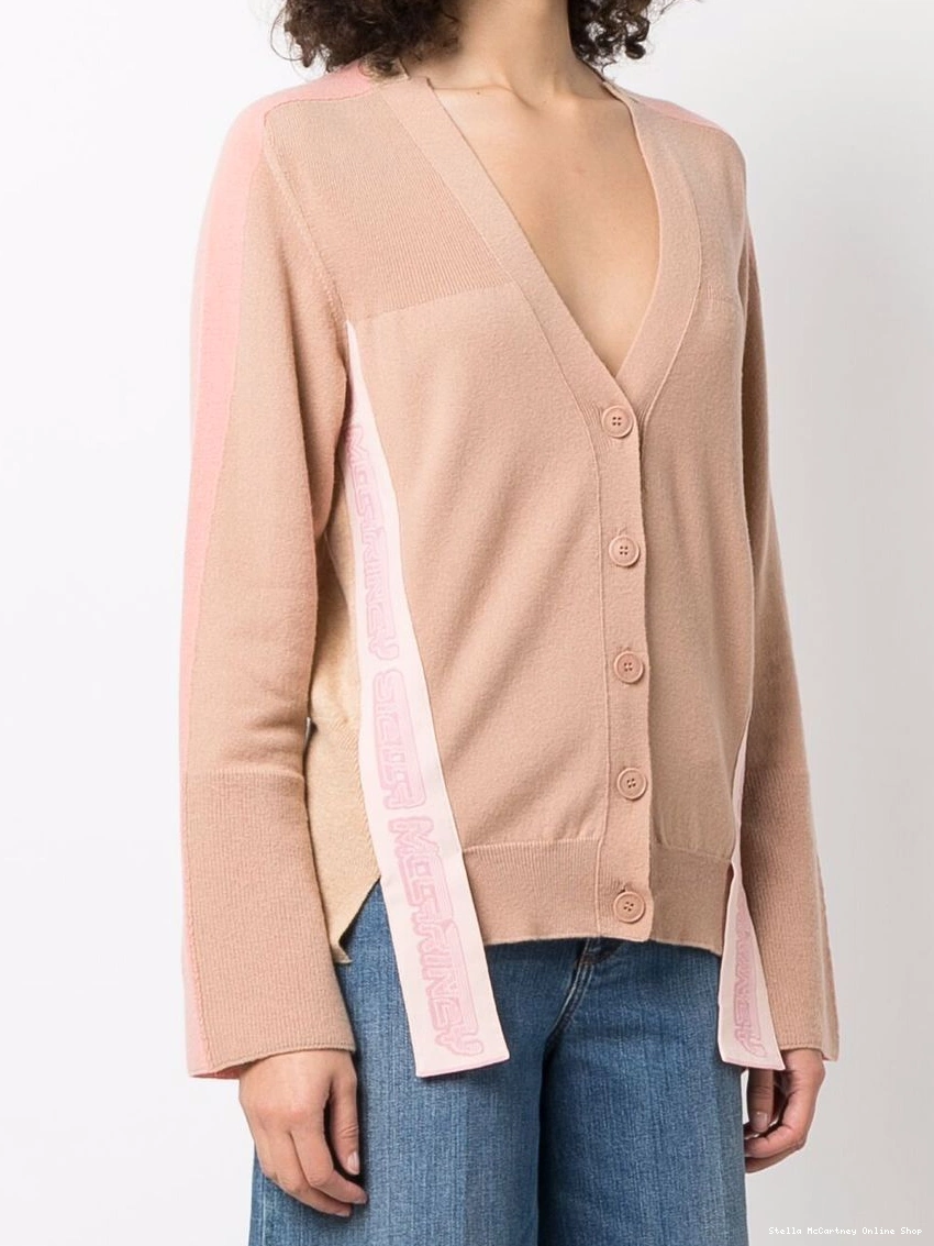 Cheap Women Stella cardigan panelled logo-strap McCartney 0318