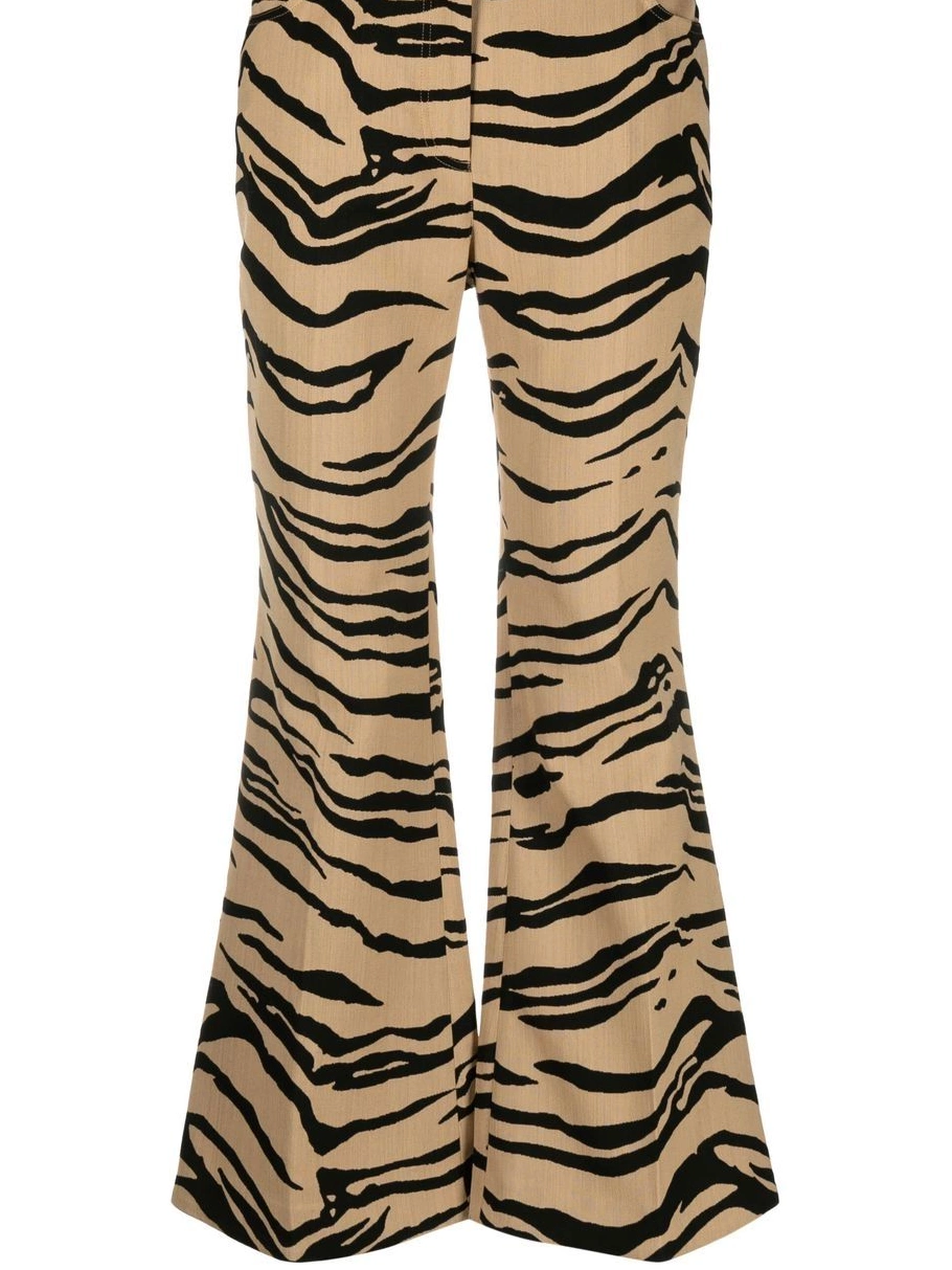 Cheap Stella flared Women trousers cropped tiger-jacquard McCartney 0322
