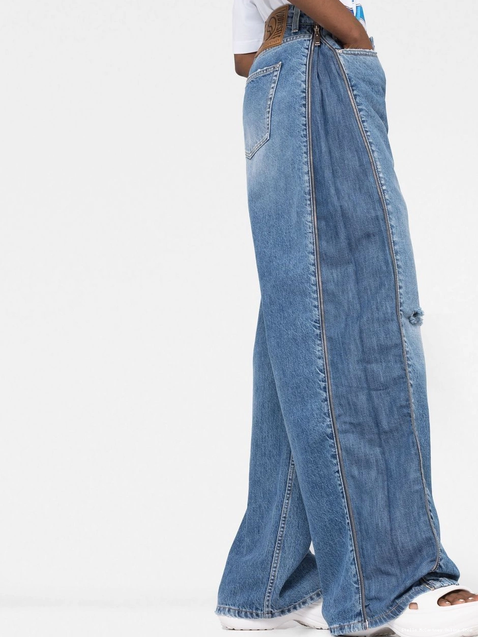Affordable jeans Women Stella McCartney zip-detail straight-leg 0320