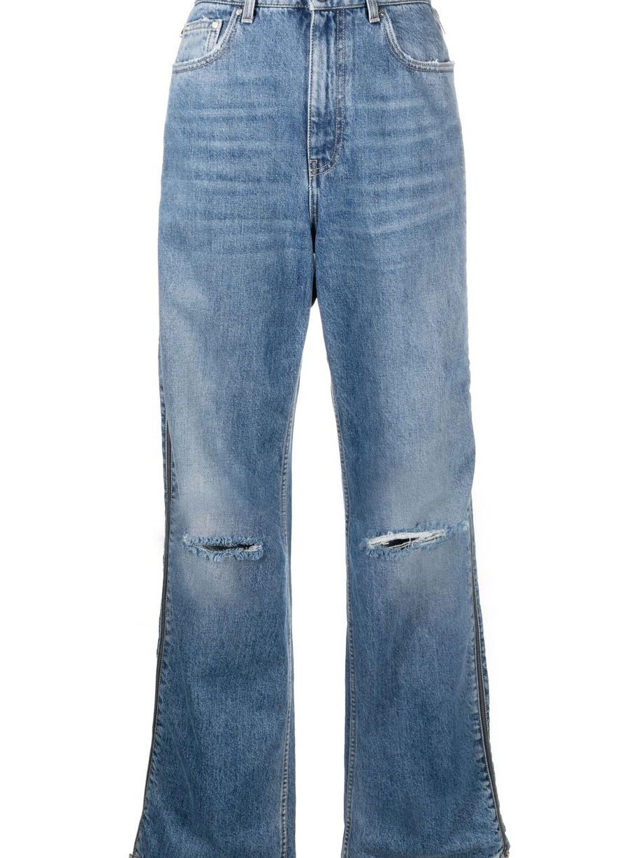 Affordable jeans Women Stella McCartney zip-detail straight-leg 0320